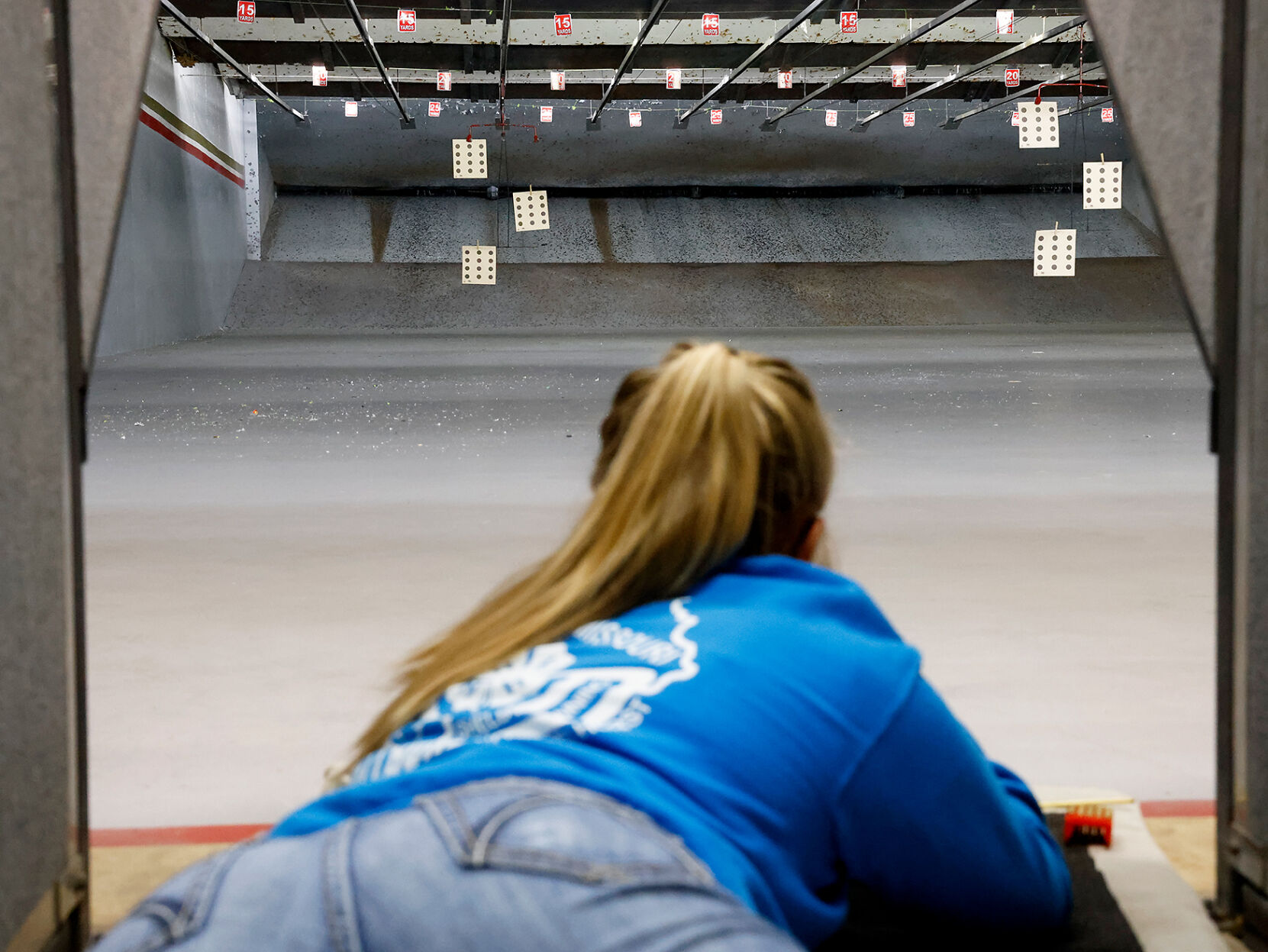 Toni Haselhorst shoots in prone pose